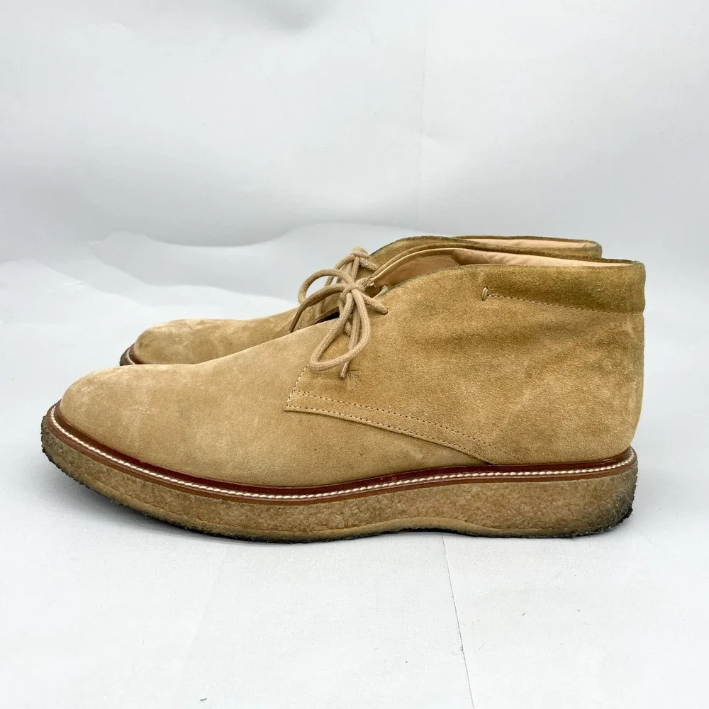 Tods Mens 9.5 10.5 Suede Chukka Desert Boots Tan Crepe Sole preppy Classic Shoes